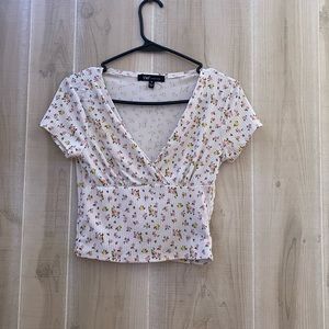 White Flower Crop Top